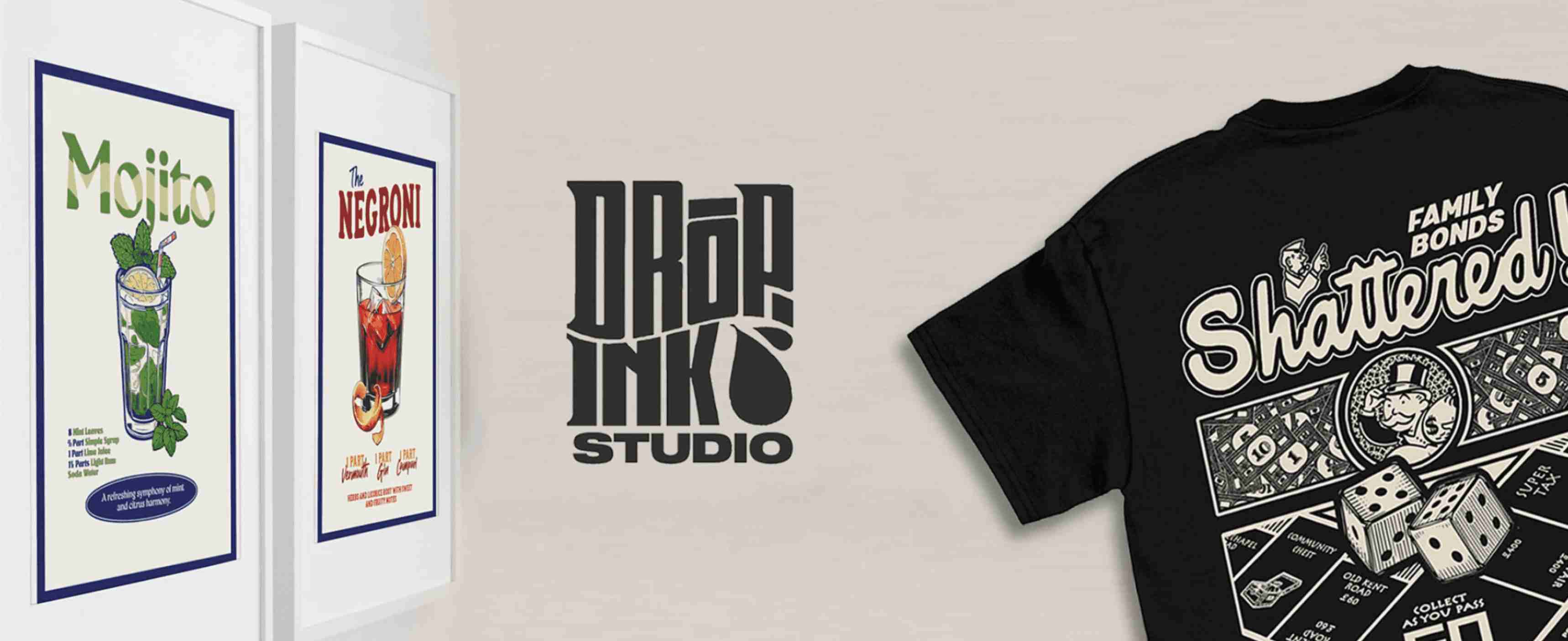Boutique DropInkStudio - t-shirts humoristiques inspirés de l'univers de l'alcool, pour hommes et femmes avec un style décalé et original.